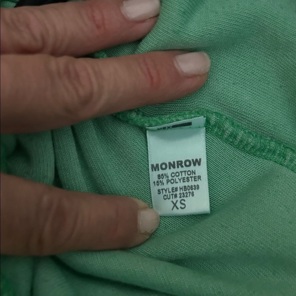 MONROW Terry Relaxed sweatpants in green color size XS - Picture 6 of 6